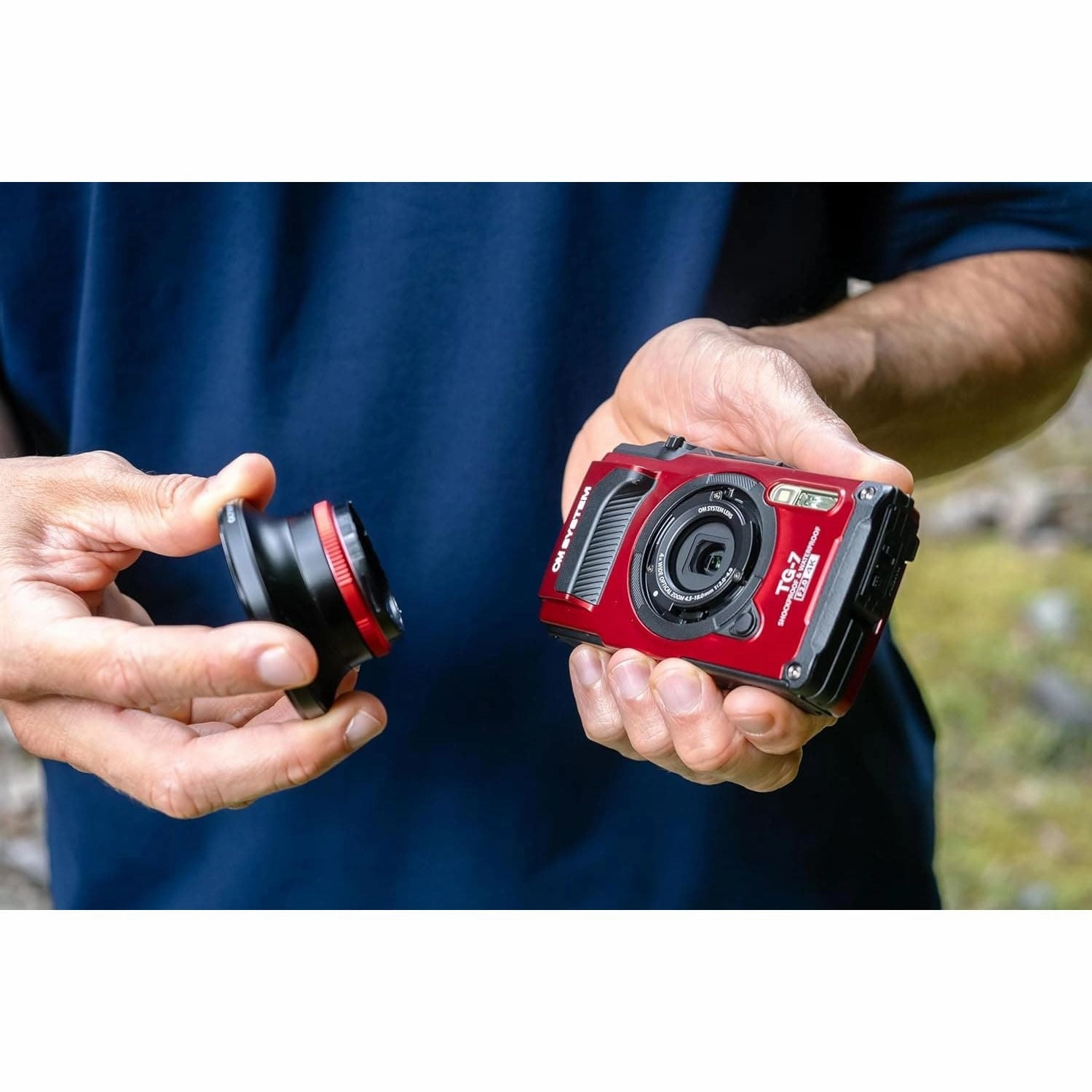 OM SYSTEM Tough TG-7 Digital Camera - 12MP, Waterproof, Shockproof, 4K Video, Macro & Underwater Modes, 4x Wide-Angle Zoom, Red (Successor to Olympus TG-6)