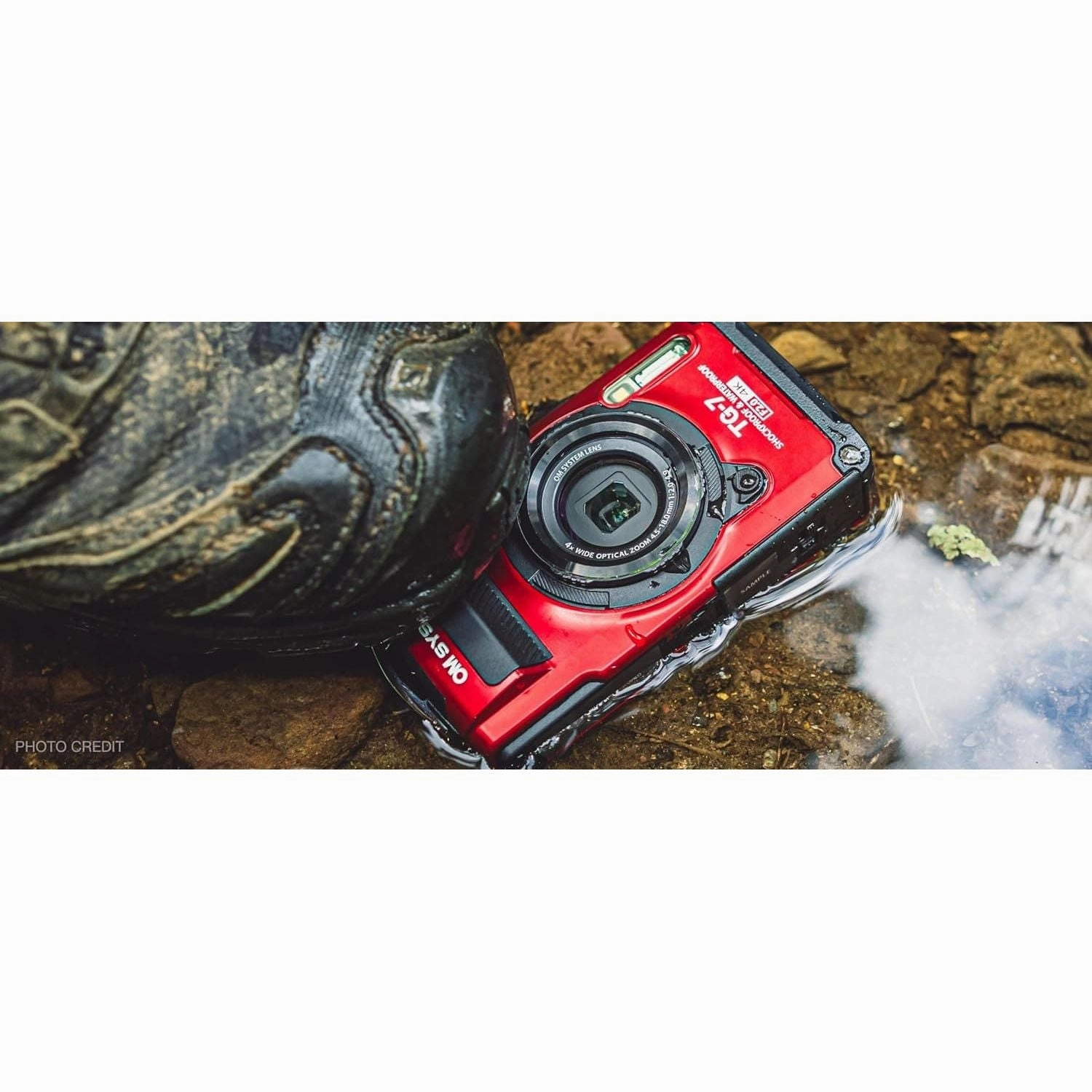 OM SYSTEM Tough TG-7 Digital Camera - 12MP, Waterproof, Shockproof, 4K Video, Macro & Underwater Modes, 4x Wide-Angle Zoom, Red (Successor to Olympus TG-6)