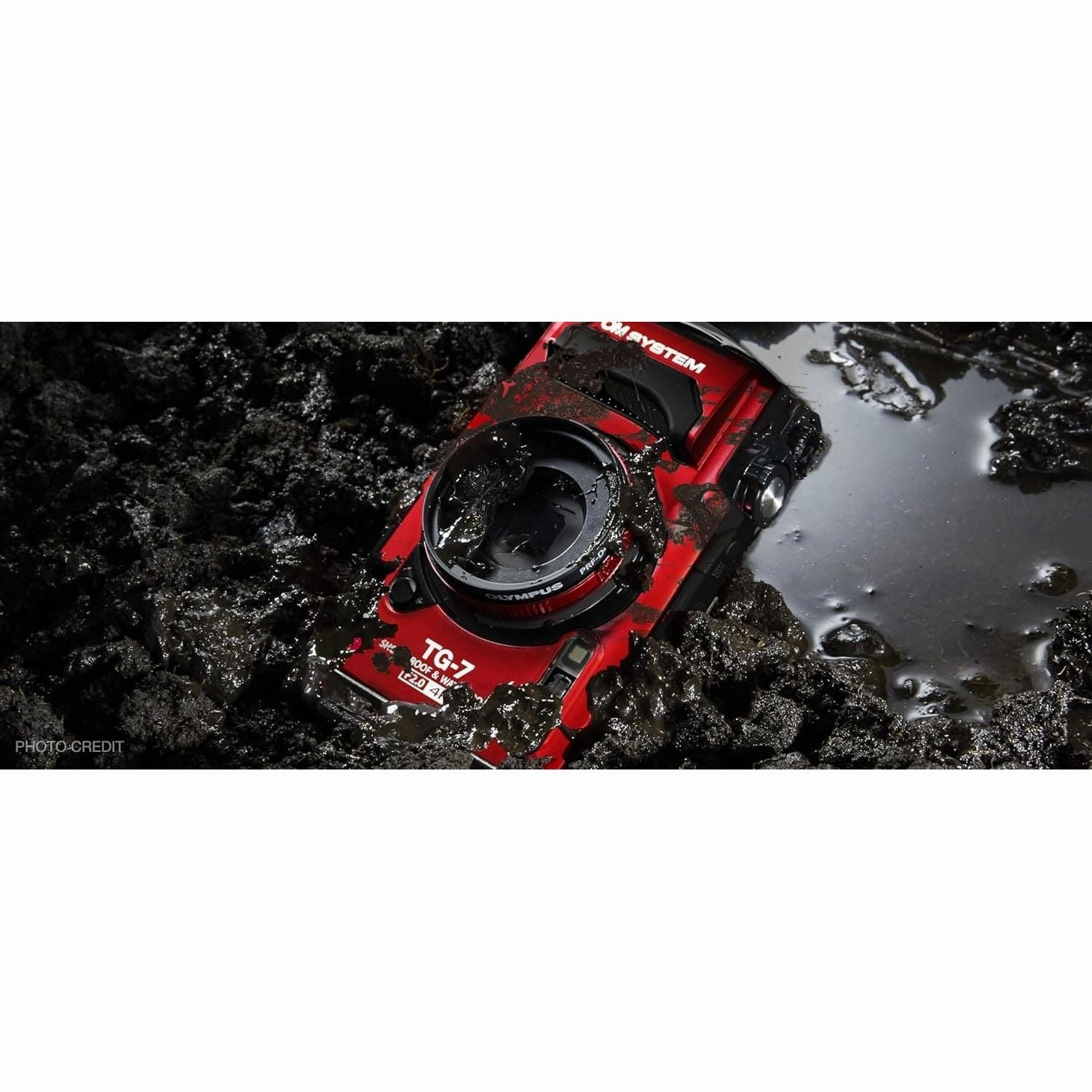 OM SYSTEM Tough TG-7 Digital Camera - 12MP, Waterproof, Shockproof, 4K Video, Macro & Underwater Modes, 4x Wide-Angle Zoom, Red (Successor to Olympus TG-6)