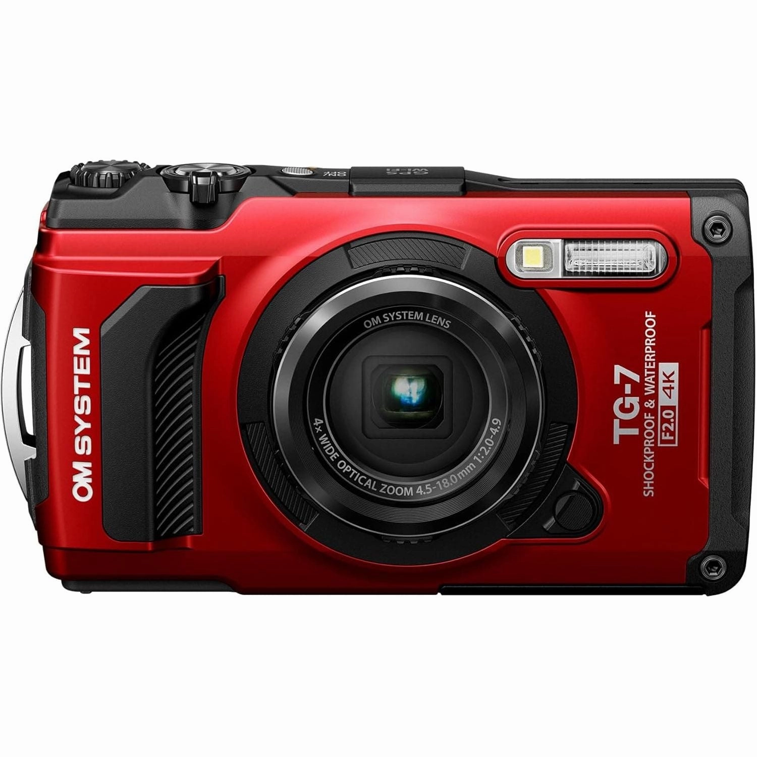 OM SYSTEM Tough TG-7 Digital Camera - 12MP, Waterproof, Shockproof, 4K Video, Macro & Underwater Modes, 4x Wide-Angle Zoom, Red (Successor to Olympus TG-6) camera and photography, photography gear, professional camera kits