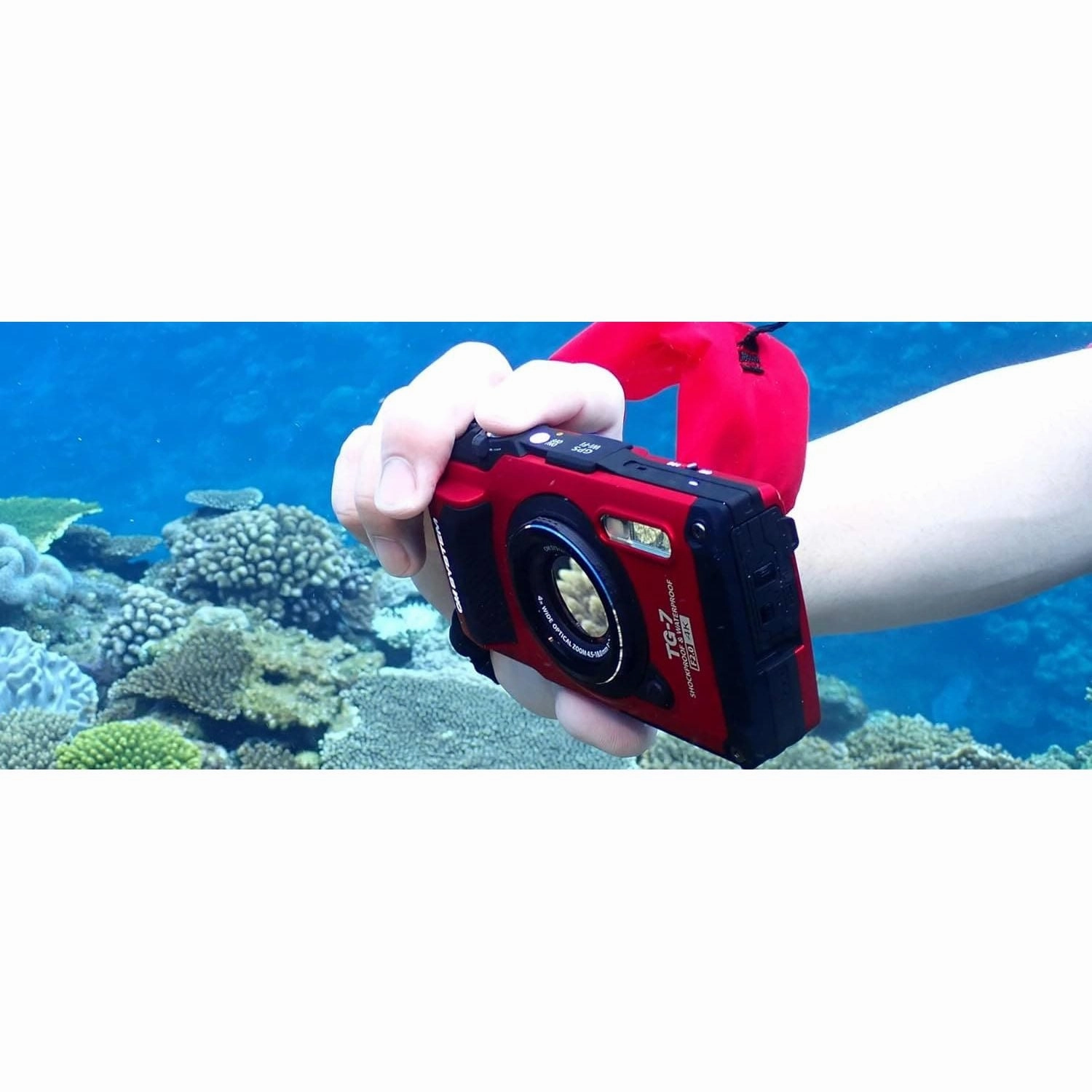 OM SYSTEM Tough TG-7 Digital Camera - 12MP, Waterproof, Shockproof, 4K Video, Macro & Underwater Modes, 4x Wide-Angle Zoom, Red (Successor to Olympus TG-6)