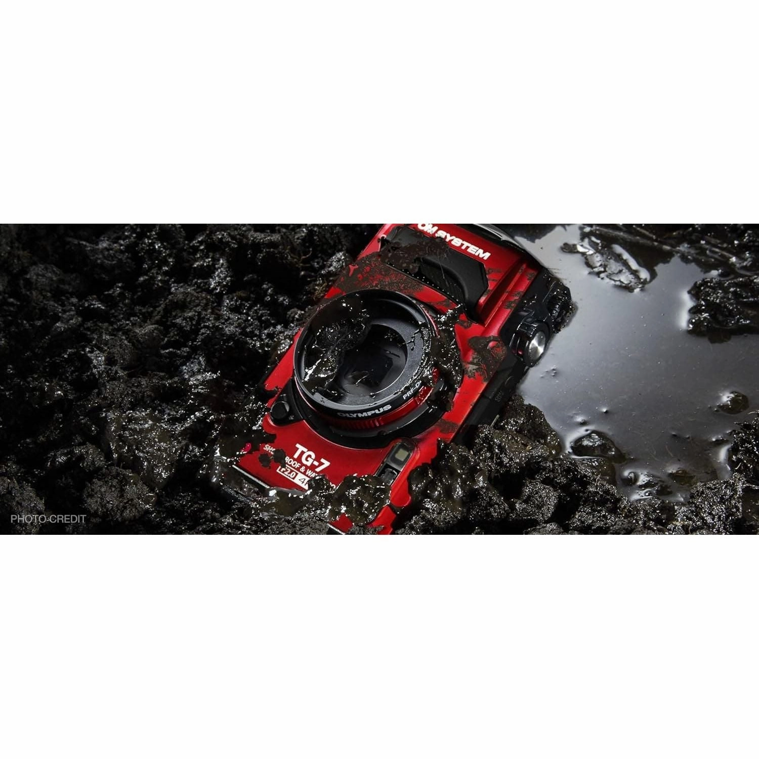 OM SYSTEM Tough TG-7 Digital Camera - 12MP, Waterproof, Shockproof, 4K Video, Macro & Underwater Modes, 4x Wide-Angle Zoom, Red (Successor to Olympus TG-6)