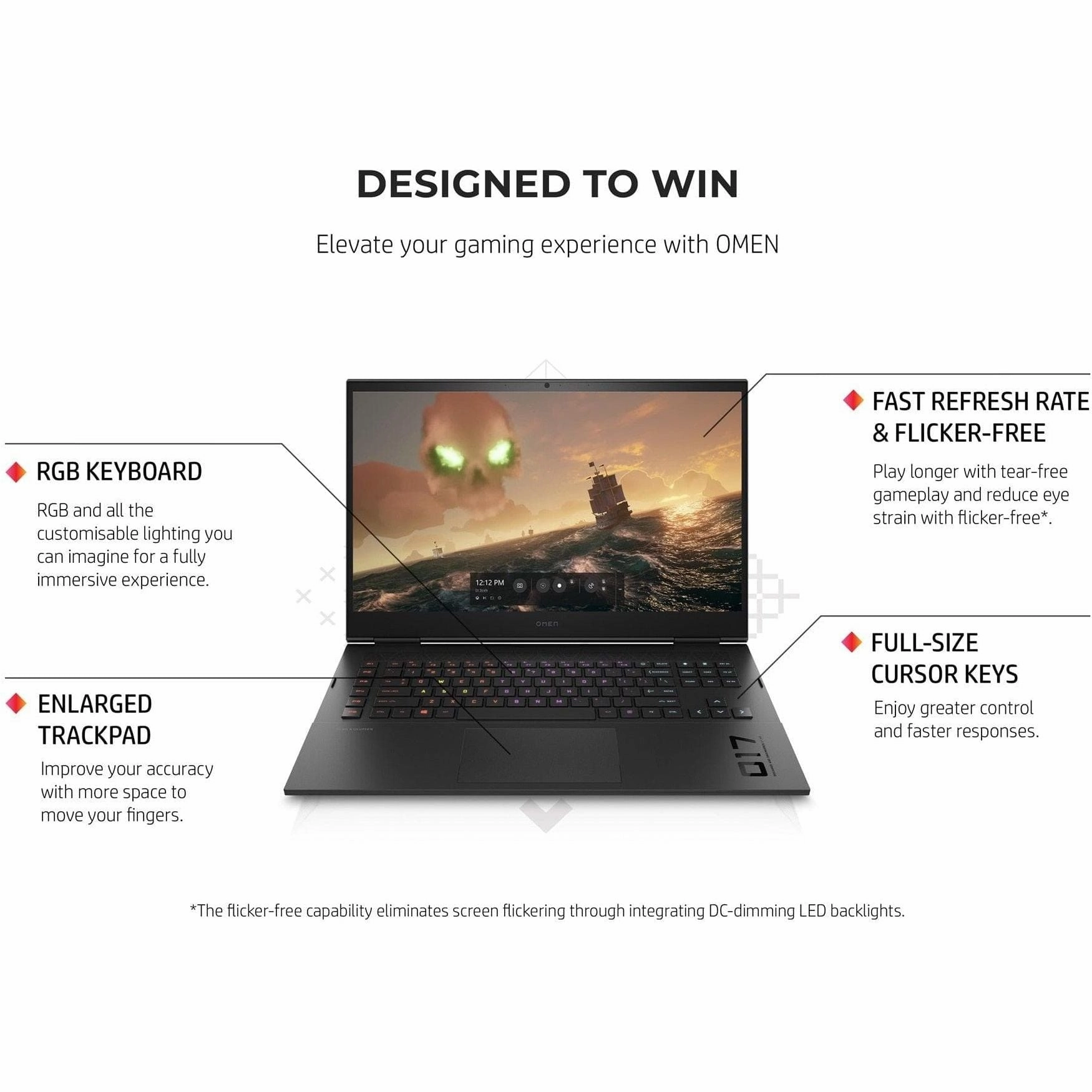 OMEN by HP 17-ck0000na Gaming LaptoP, Intel Core i7 11800H, 32GB, 1TB SSD, NVIDIA GeForce RTX 3080