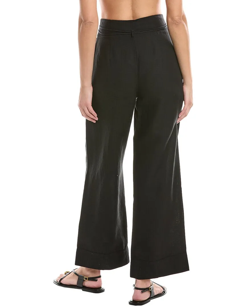 Onia Air Linen-Blend Paperbag Trouser