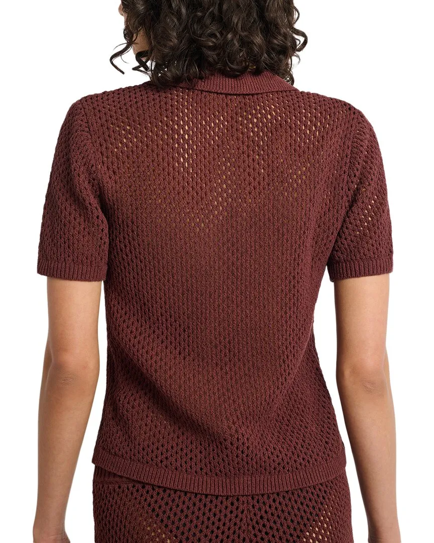 Onia Crochet Knit Button Up