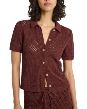 Onia Crochet Knit Button Up