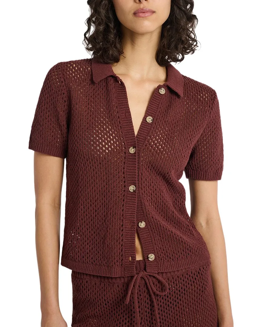 Onia Crochet Knit Button Up