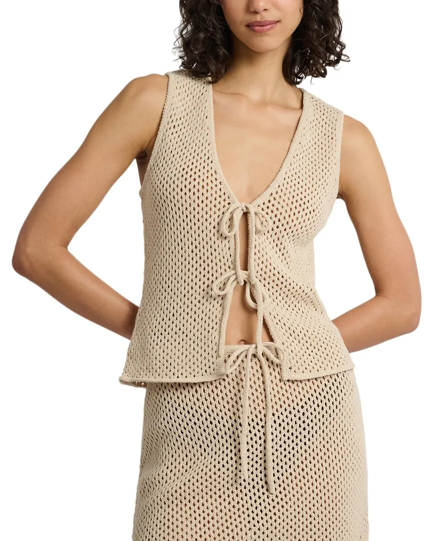 Onia Crochet Knit Tie Front