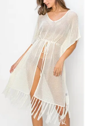 Open Stitchcrochet Cover Up Tunic In White