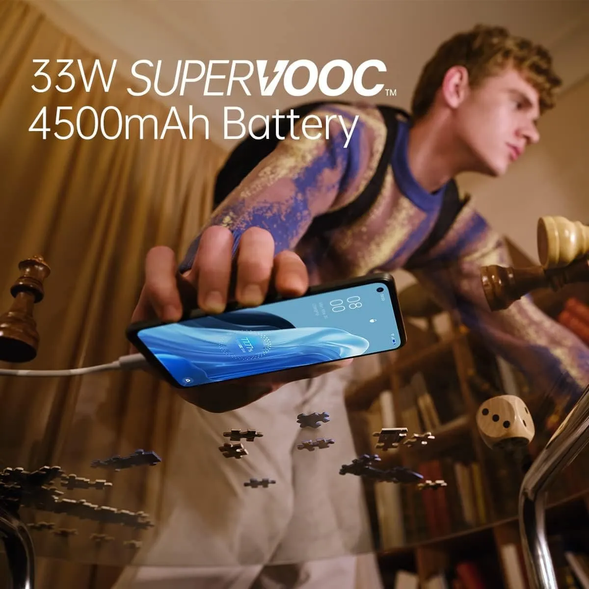 OPPO Reno7 Smartphone, Qualcomm Snapdragon 680 4G, 6.43AMOLED FHD  90Hz, 64MP 2MP 2MP rear camera, 32MP front camera, RAM 8GB   ROM 128GB, 4500mAh 33W Supervooc, Cosmic Black