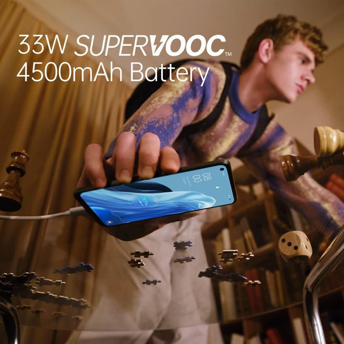 OPPO Reno7 Smartphone, Qualcomm Snapdragon 680 4G, 6.43AMOLED FHD  90Hz, 64MP 2MP 2MP rear camera, 32MP front camera, RAM 8GB   ROM 128GB, 4500mAh 33W Supervooc, Cosmic Black