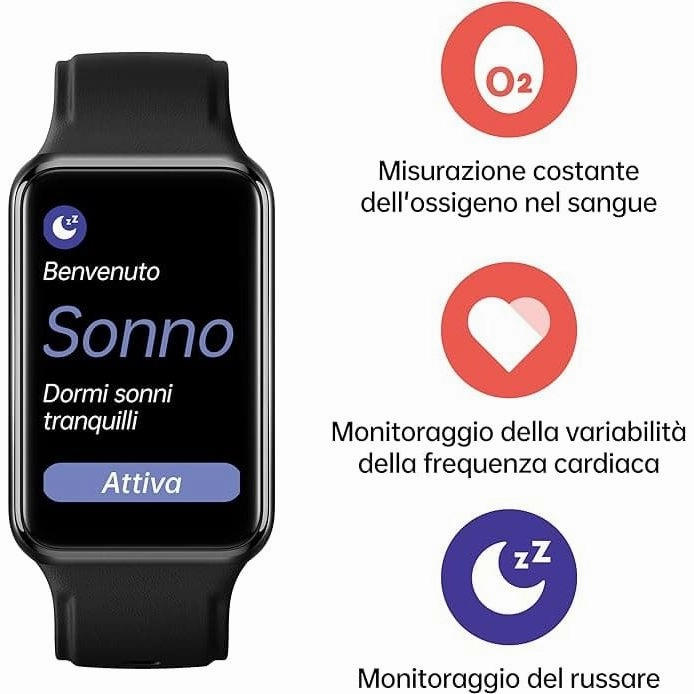 OPPO Watch Free  Smart Watch, AMOLED Curved Screen, 32g, Bluetooth 5.0, 5ATM Resistance, 230 mAh Battery, Fast Charge - Black