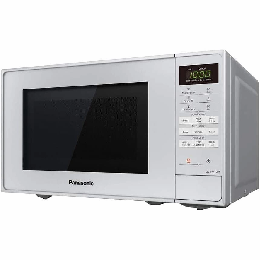 Panasonic NN-E28JMMBPQ Compact Solo Microwave Oven with Turntable, 800 W, 20 Litres, Silver