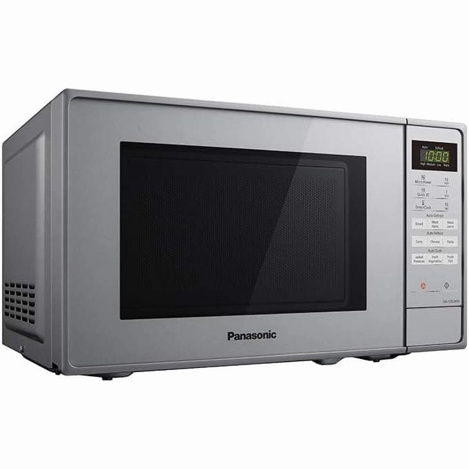 Panasonic NN-E28JMMBPQ Compact Solo Microwave Oven with Turntable, 800 W, 20 Litres, Silver