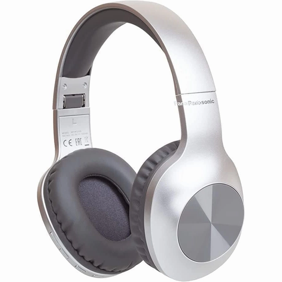 Panasonic RB-HX220BDES Wireless Headphones, Over Ear Earphones With Ergonomic Fit, Extra Bass, Up to 23 Hours Playtime, Fast & Easy Connection and Folding Design, Silver