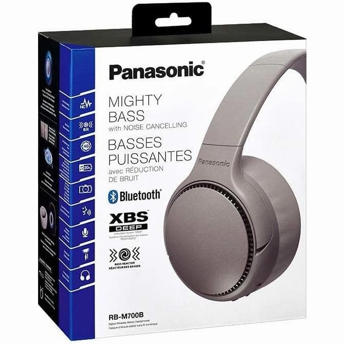 Panasonic RB-M700BE-C  - Deep Bass Wireless Overhead Headphones with Active Noise Cancelling - Cream