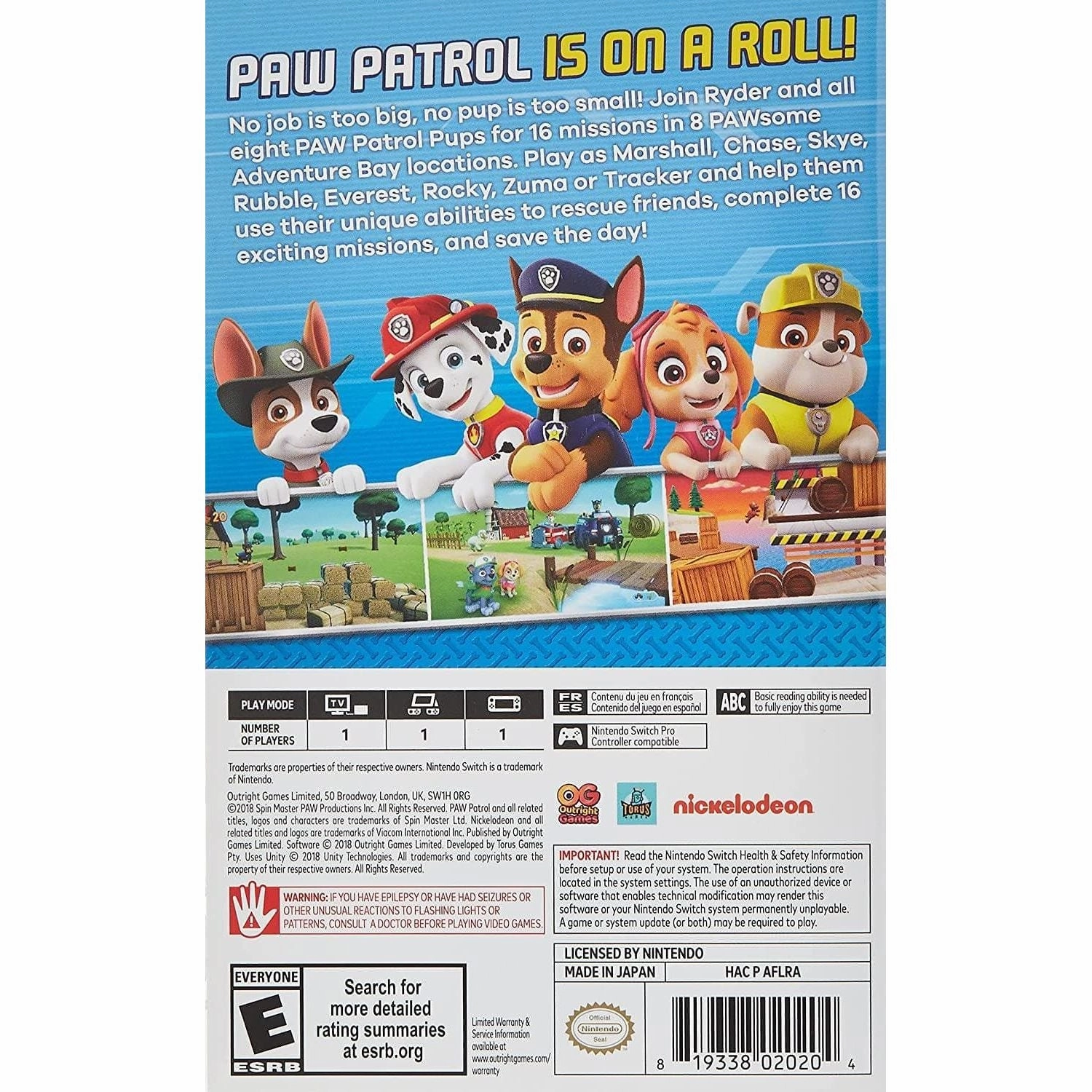 Paw Patrol: On a roll! for Nintendo Switch