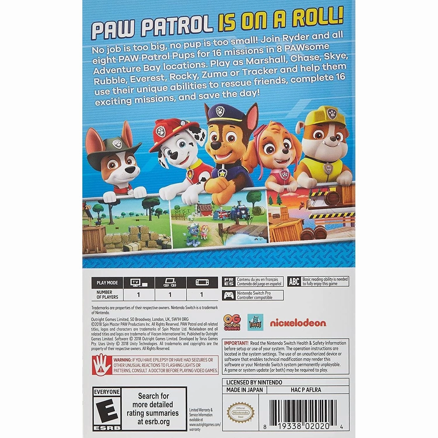 Paw Patrol: On a roll! for Nintendo Switch
