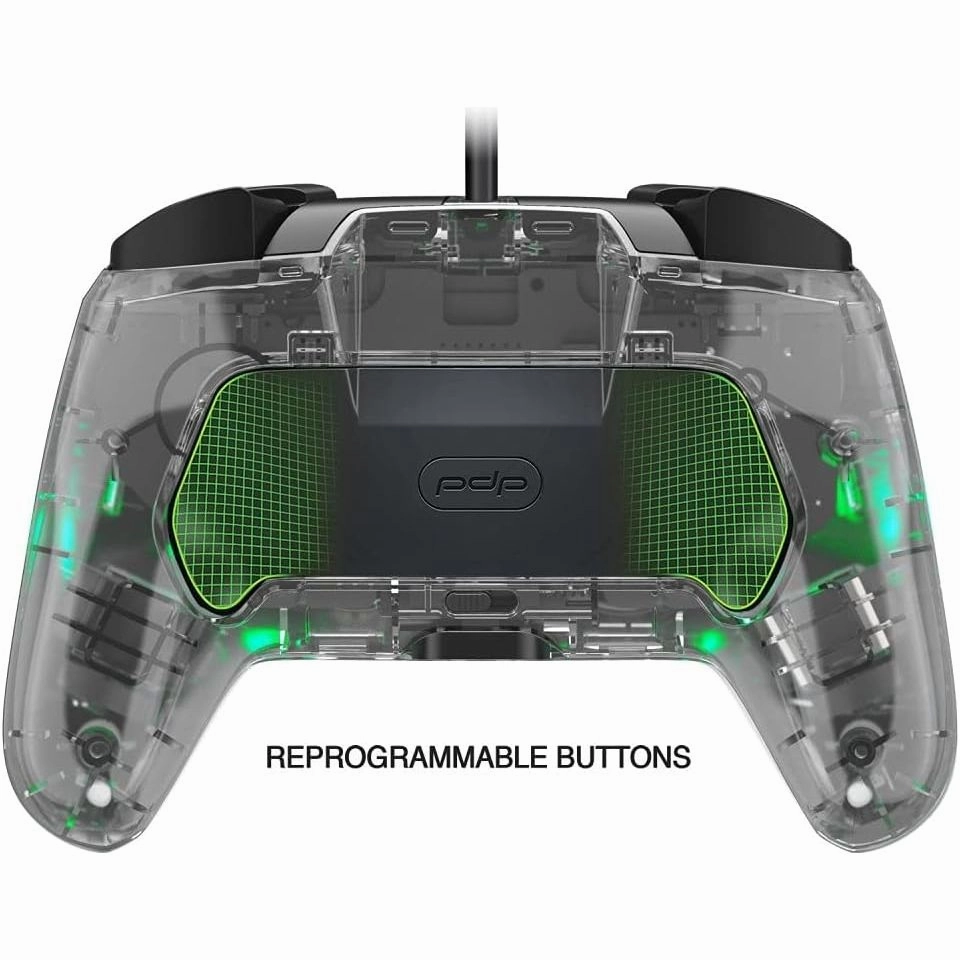 PDP Afterglow Deluxe  LED Wired Gaming Controller - Licensed by Nintendo for Switch and OLED - RGB Hue Color Lights - See through Gamepad Controller - 3.5 mm Jack - Dual Vibration - Paddle Buttons