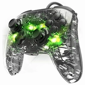 PDP Afterglow Deluxe  LED Wired Gaming Controller - Licensed by Nintendo for Switch and OLED - RGB Hue Color Lights - See through Gamepad Controller - 3.5 mm Jack - Dual Vibration - Paddle Buttons smartwatch accessories, apple watch bands, charging dock fo