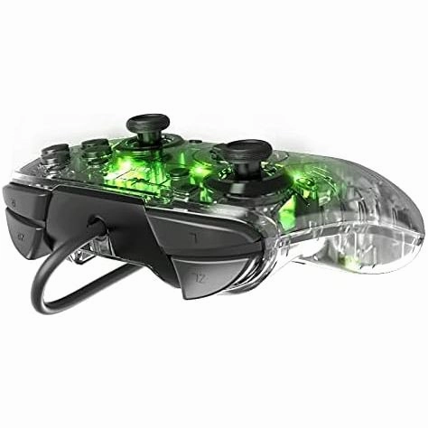 PDP Afterglow Deluxe  LED Wired Gaming Controller - Licensed by Nintendo for Switch and OLED - RGB Hue Color Lights - See through Gamepad Controller - 3.5 mm Jack - Dual Vibration - Paddle Buttons
