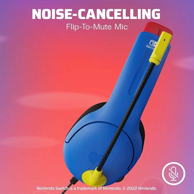 PDP Gaming AIRLITE Stereo Headset with Mic for Nintendo Switch - PC, iPad, Mac, Laptop Compatible - MARIO
