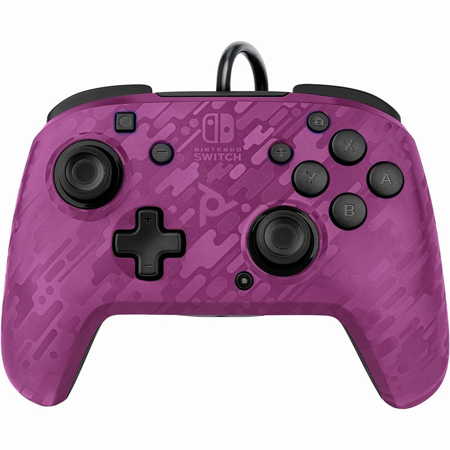 PDP Gaming Faceoff Deluxe  Wired Switch Pro Controller - Purple Camo - Officially Licensed by Nintendo - Customizable buttons and paddles - Ergonomic Controllers