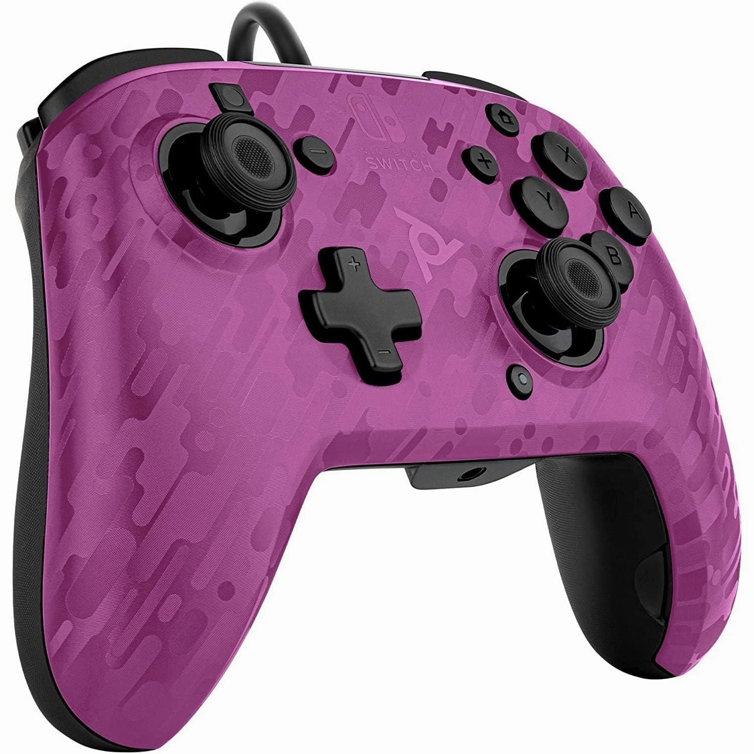 PDP Gaming Faceoff Deluxe  Wired Switch Pro Controller - Purple Camo - Officially Licensed by Nintendo - Customizable buttons and paddles - Ergonomic Controllers
