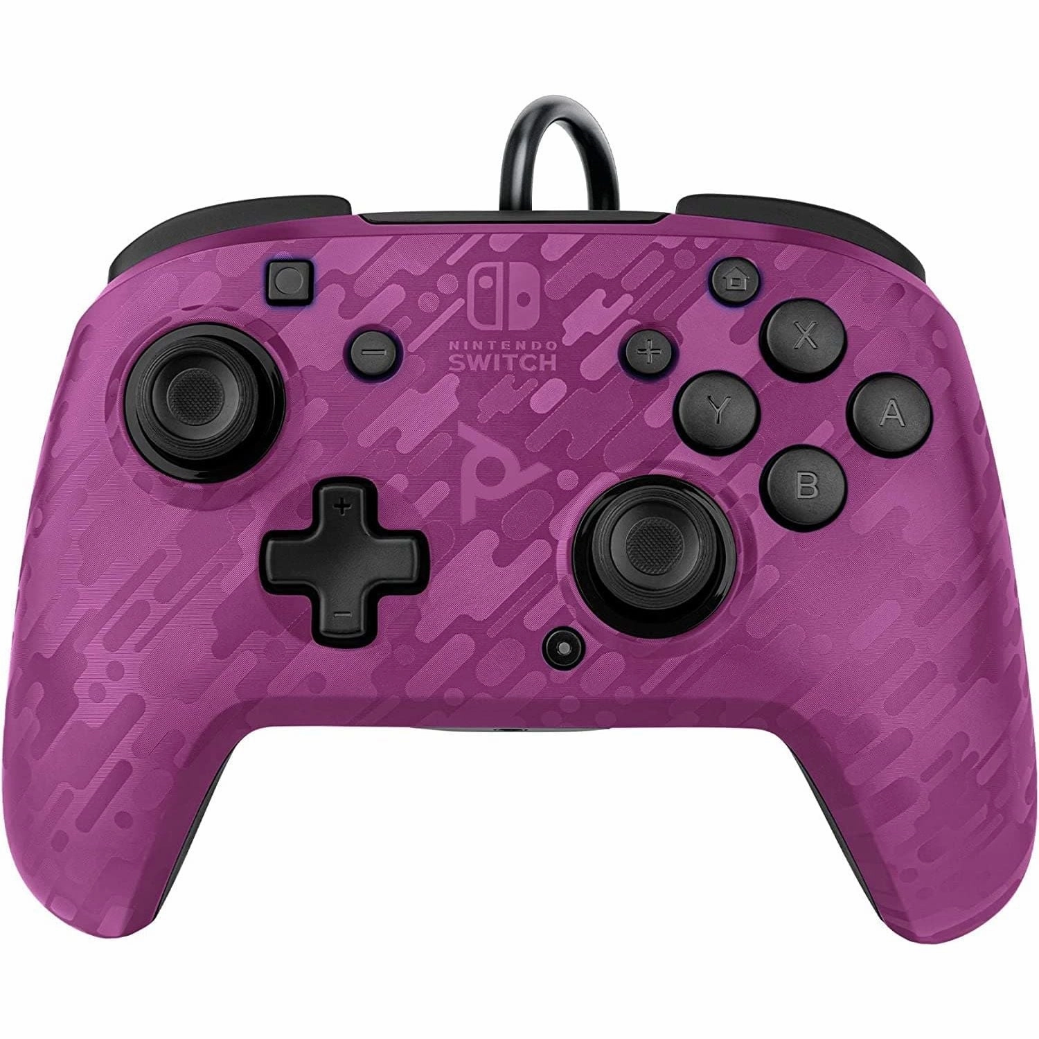 PDP Gaming Faceoff Deluxe  Wired Switch Pro Controller - Purple Camo - Officially Licensed by Nintendo - Customizable buttons and paddles - Ergonomic Controllers