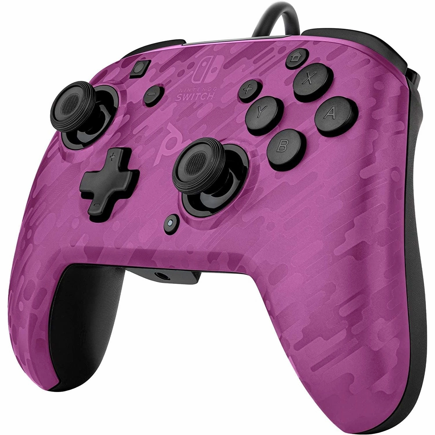 PDP Gaming Faceoff Deluxe  Wired Switch Pro Controller - Purple Camo - Officially Licensed by Nintendo - Customizable buttons and paddles - Ergonomic Controllers