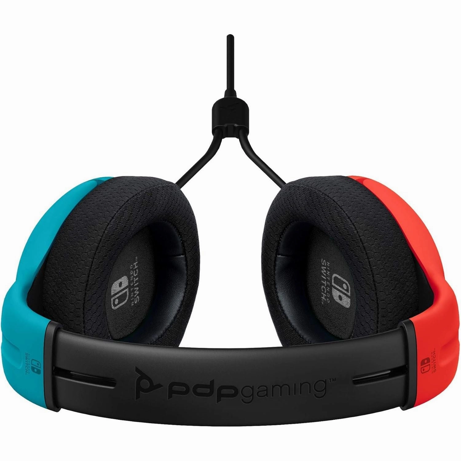 PDP Gaming LVL40 Stereo Headset with Mic for Nintendo Switch - PC, iPad, Mac, Laptop Compatible, Noise Cancelling, Lightweight, On-Ear, 3.5mm Jack - Neon Blue-Red