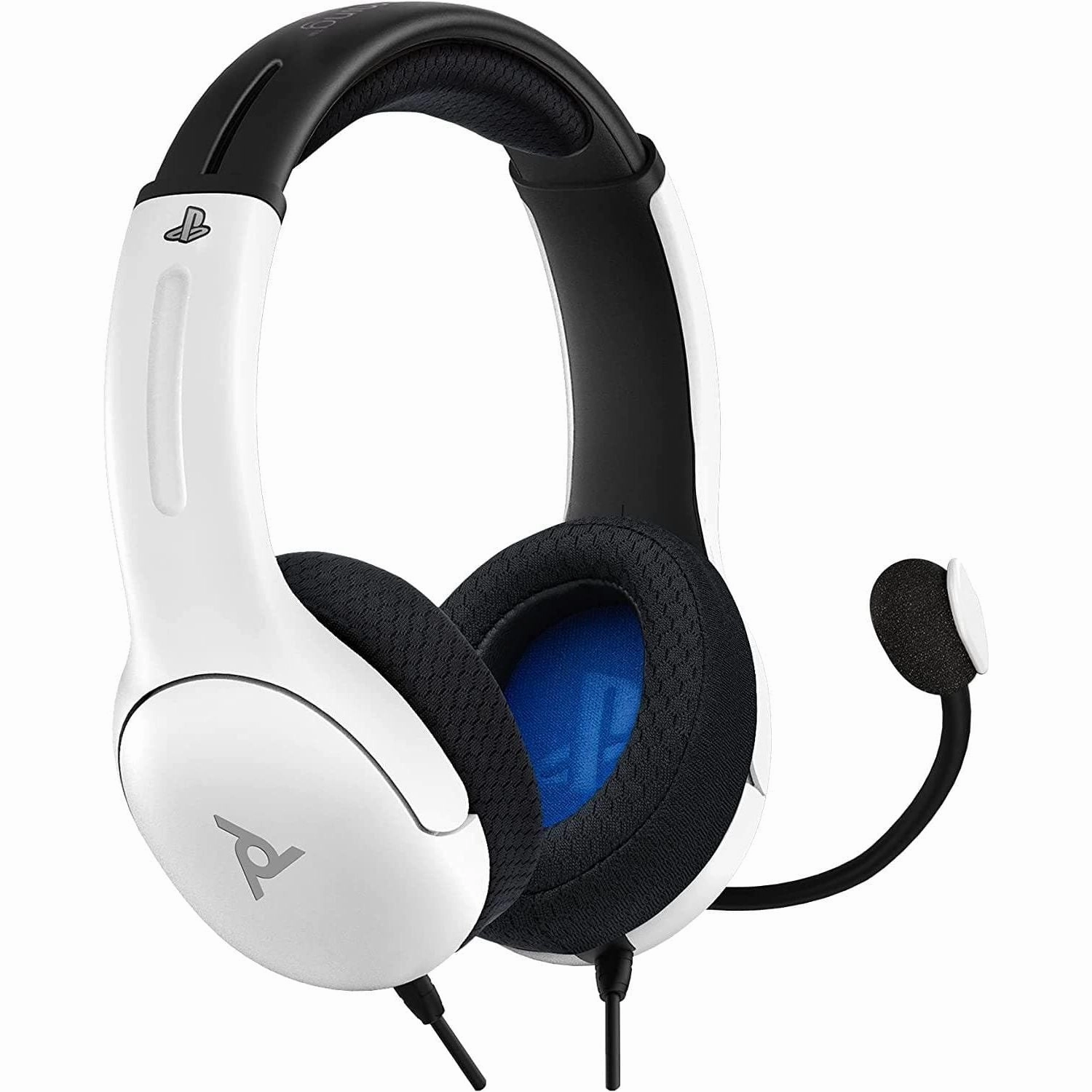 PDP Gaming LVL40 Stereo Headset with Mic for PlayStation, PS4, PS5 - PC, iPad, Mac, Laptop Compatible - Noise Cancelling Microphone, Lightweight, Soft Comfort On Ear Headphones, 3.5 mm Jack - White