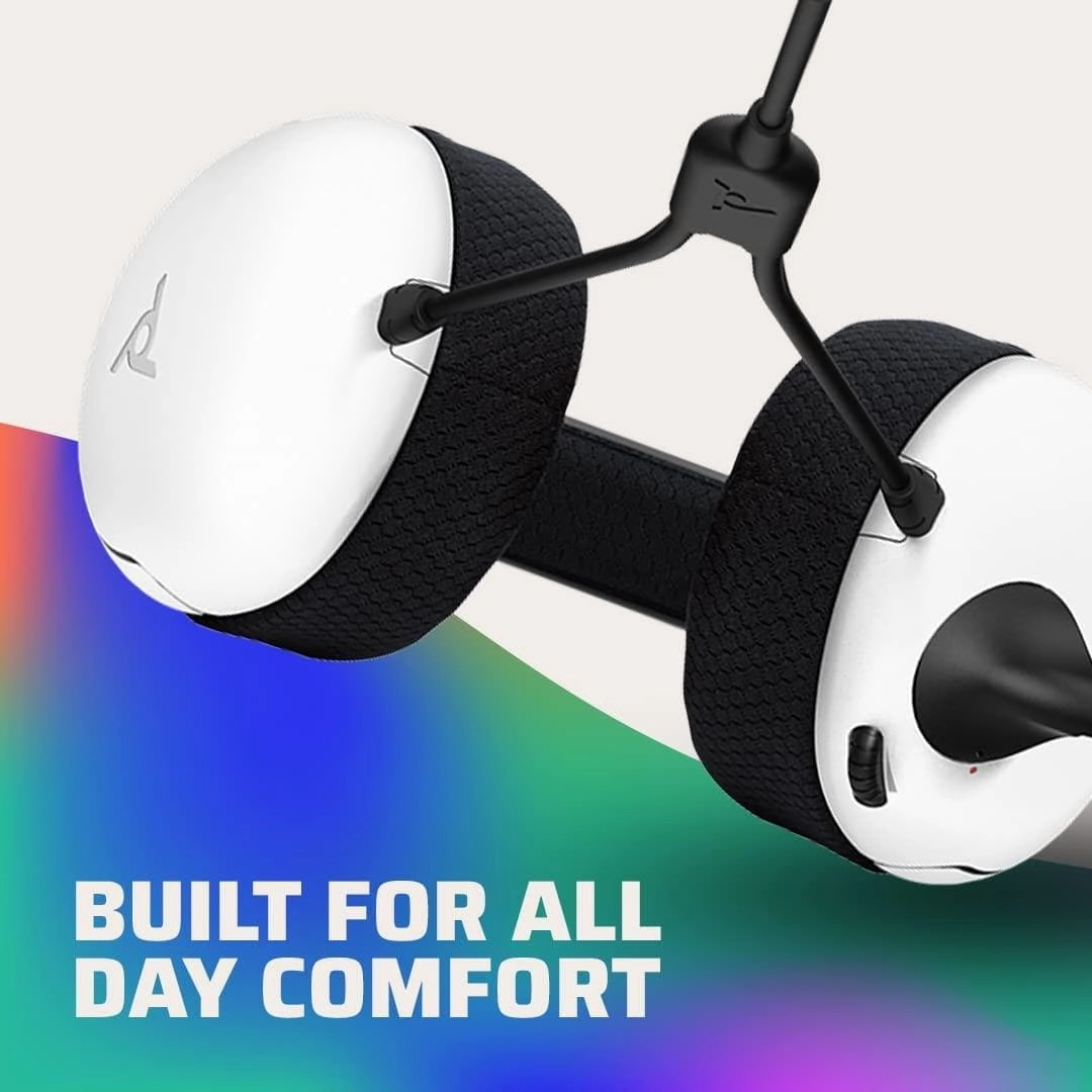 PDP Gaming LVL40 Stereo Headset with Mic for PlayStation, PS4, PS5 - PC, iPad, Mac, Laptop Compatible - Noise Cancelling Microphone, Lightweight, Soft Comfort On Ear Headphones, 3.5 mm Jack - White