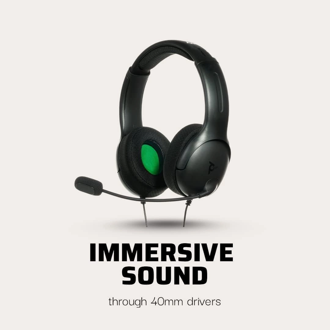 PDP Gaming LVL40 Stereo Headset with Mic for Xbox One, Series X|S - PC, iPad, Mac, Laptop Compatible - Noise Cancelling Microphone, Lightweight, Soft Comfort On Ear Headphones, 3.5 mm Jack - Black