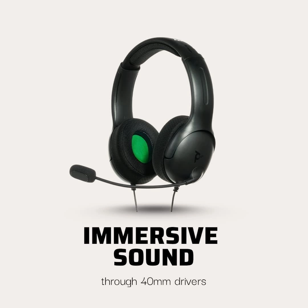 PDP Gaming LVL40 Stereo Headset with Mic for Xbox One, Series X|S - PC, iPad, Mac, Laptop Compatible - Noise Cancelling Microphone, Lightweight, Soft Comfort On Ear Headphones, 3.5 mm Jack - Black