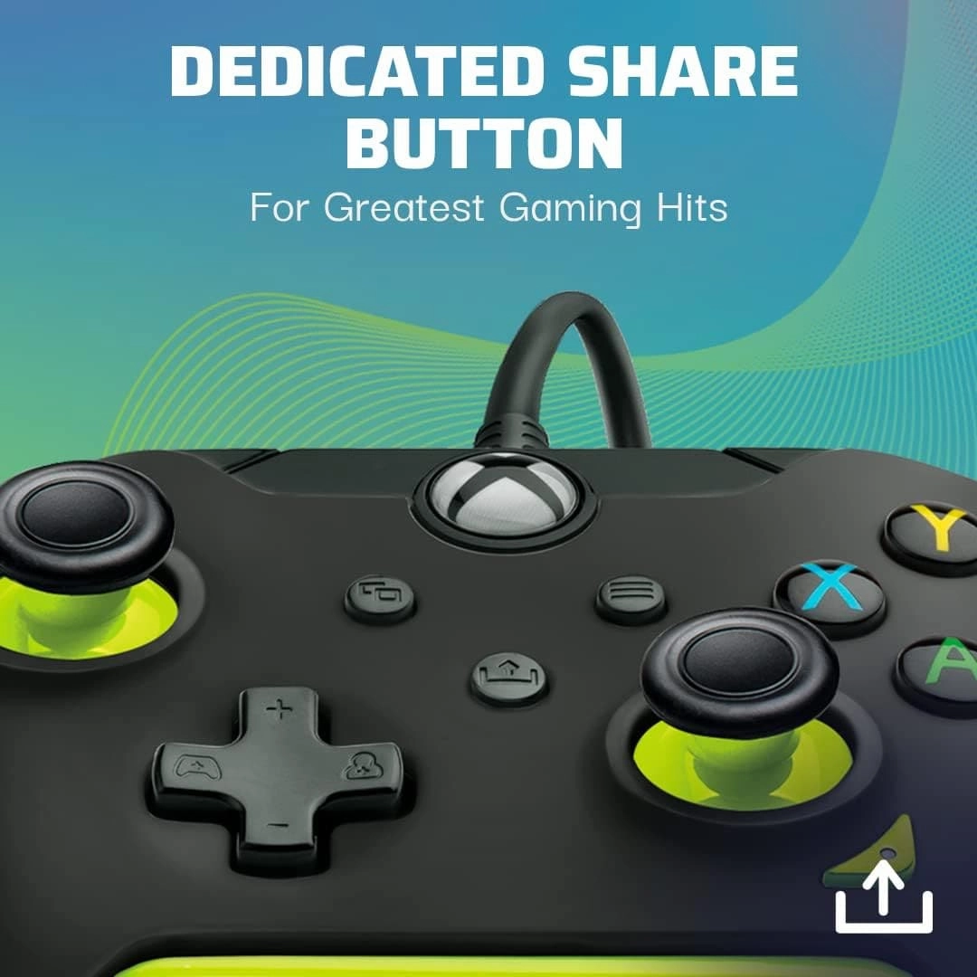 PDP Wired Controller Electric Black for Xbox Series X|S, Gamepad, Wired Video Game Controller, Gaming Controller, Xbox One, Officially Licensed - Xbox Series X