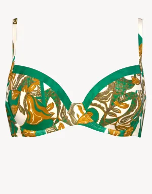 Perceptions Underwired Bikini Top - Cream and Green