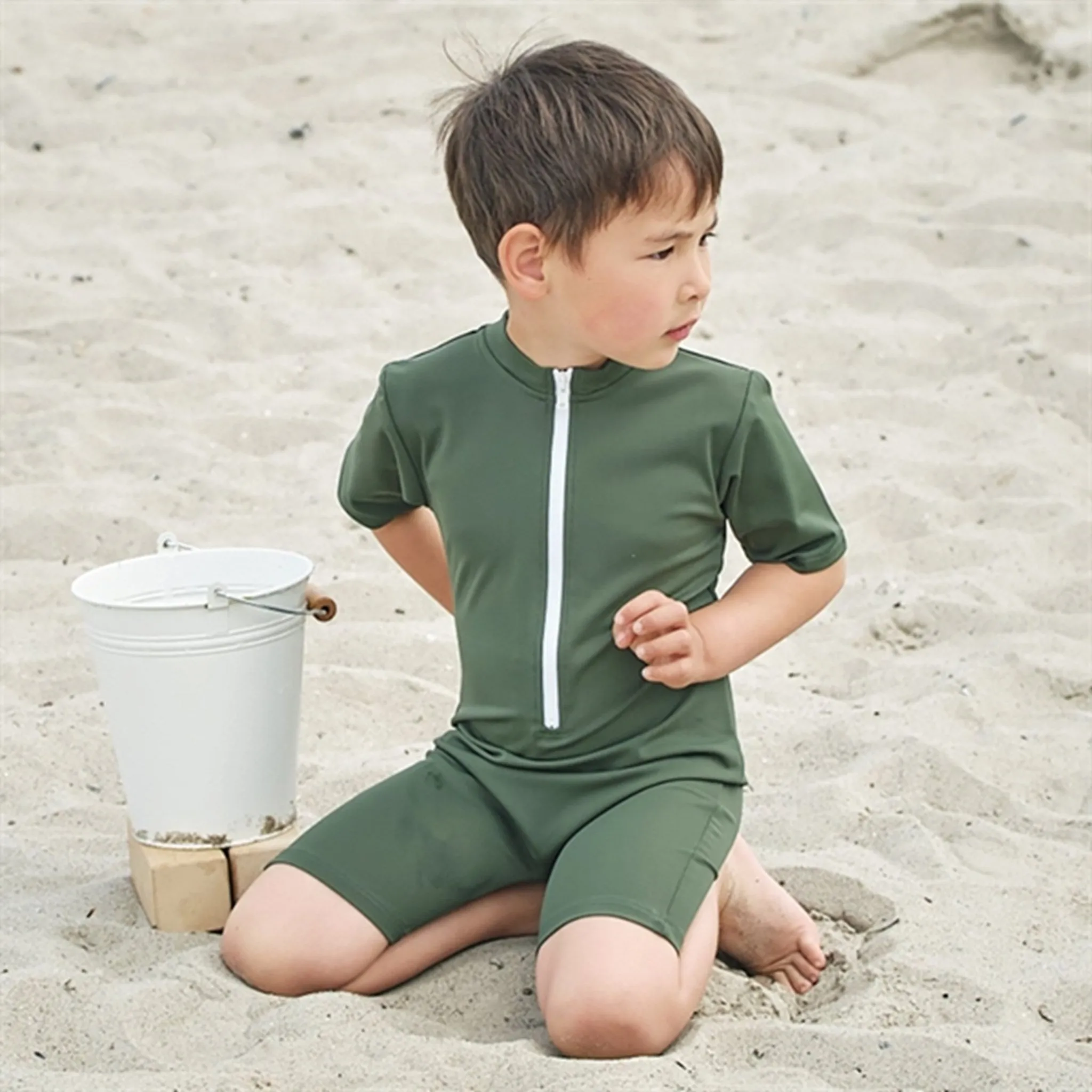 Petit Crabe Forest Noe Onesie with Zipper