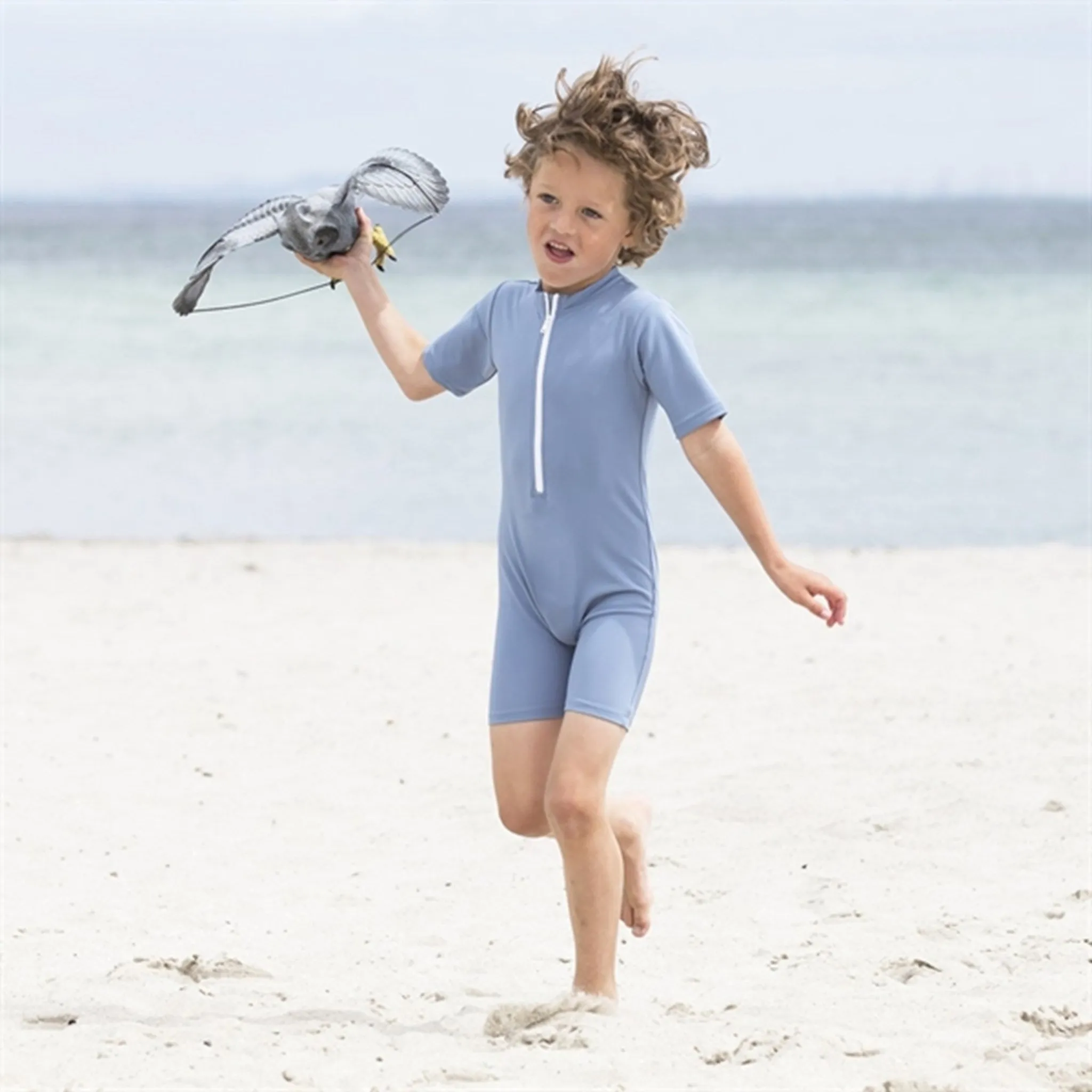 Petit Crabe Petrol Noe Onesie with Zipper