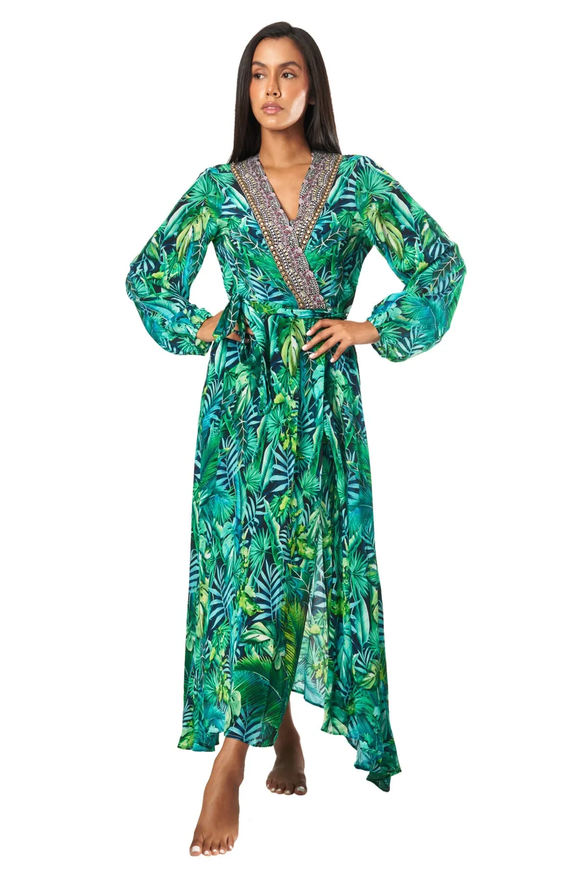 Petra Wrap 2 Way Sleeve Maxi Dress