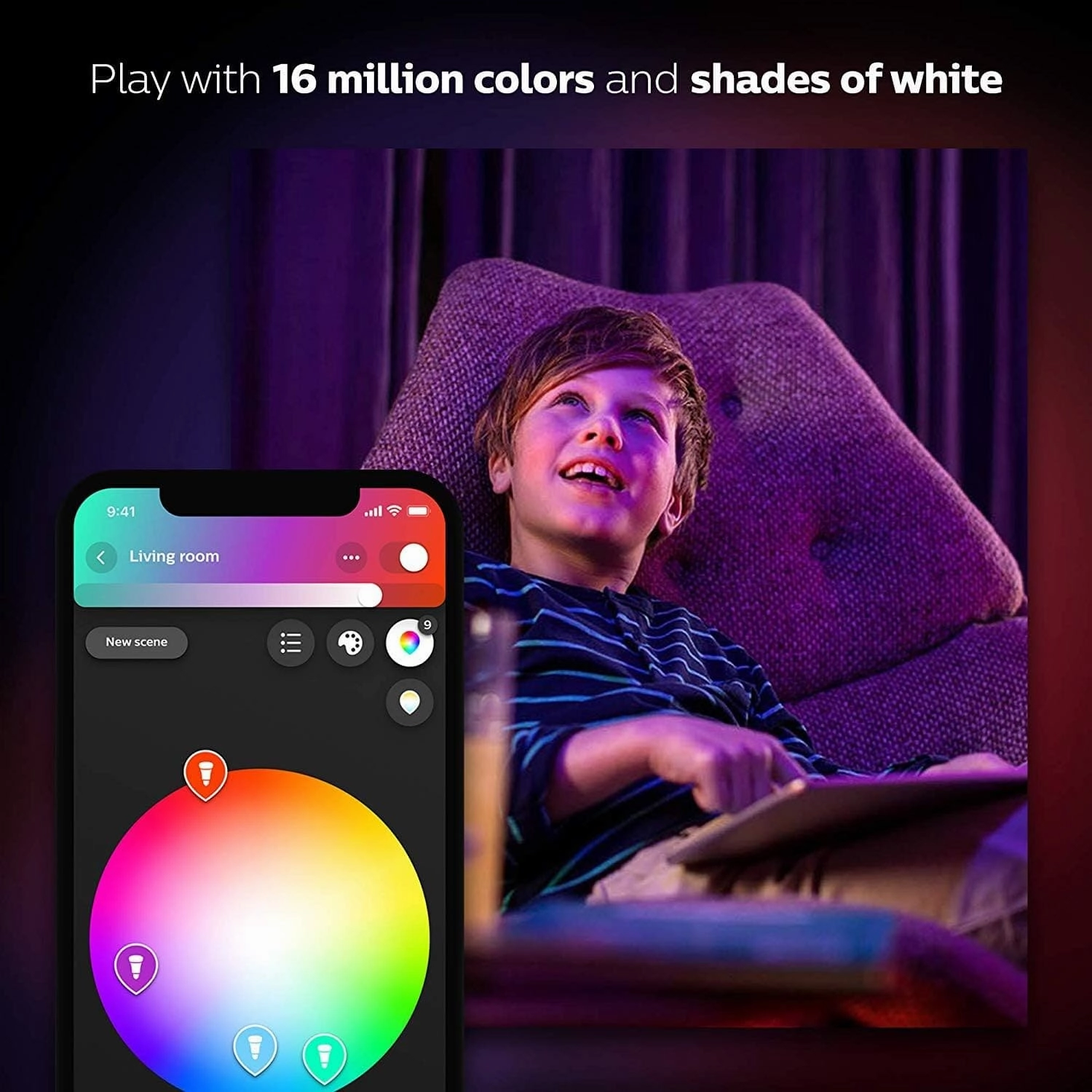 Philips Hue 28.5W White Synthetics Smart LED Bulb