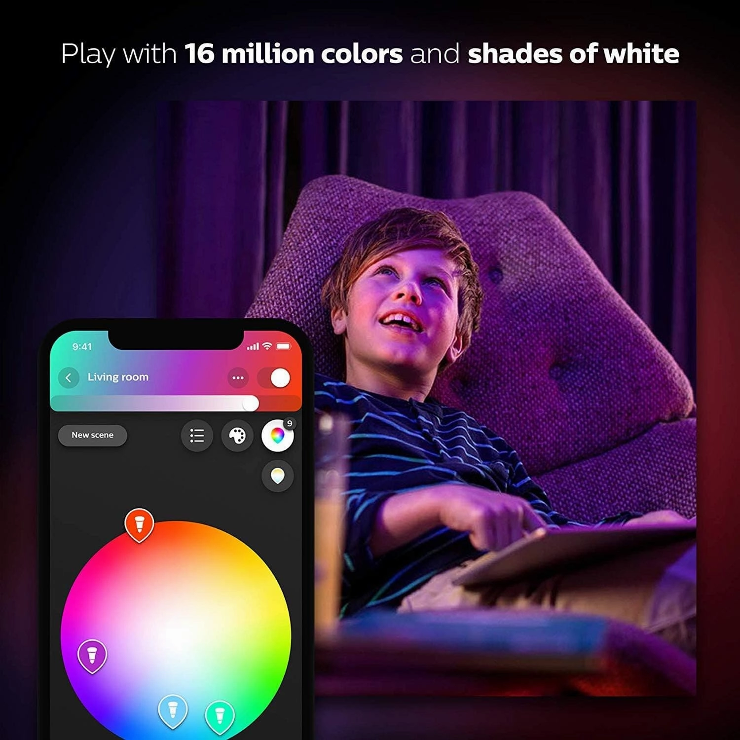 Philips Hue 28.5W White Synthetics Smart LED Bulb