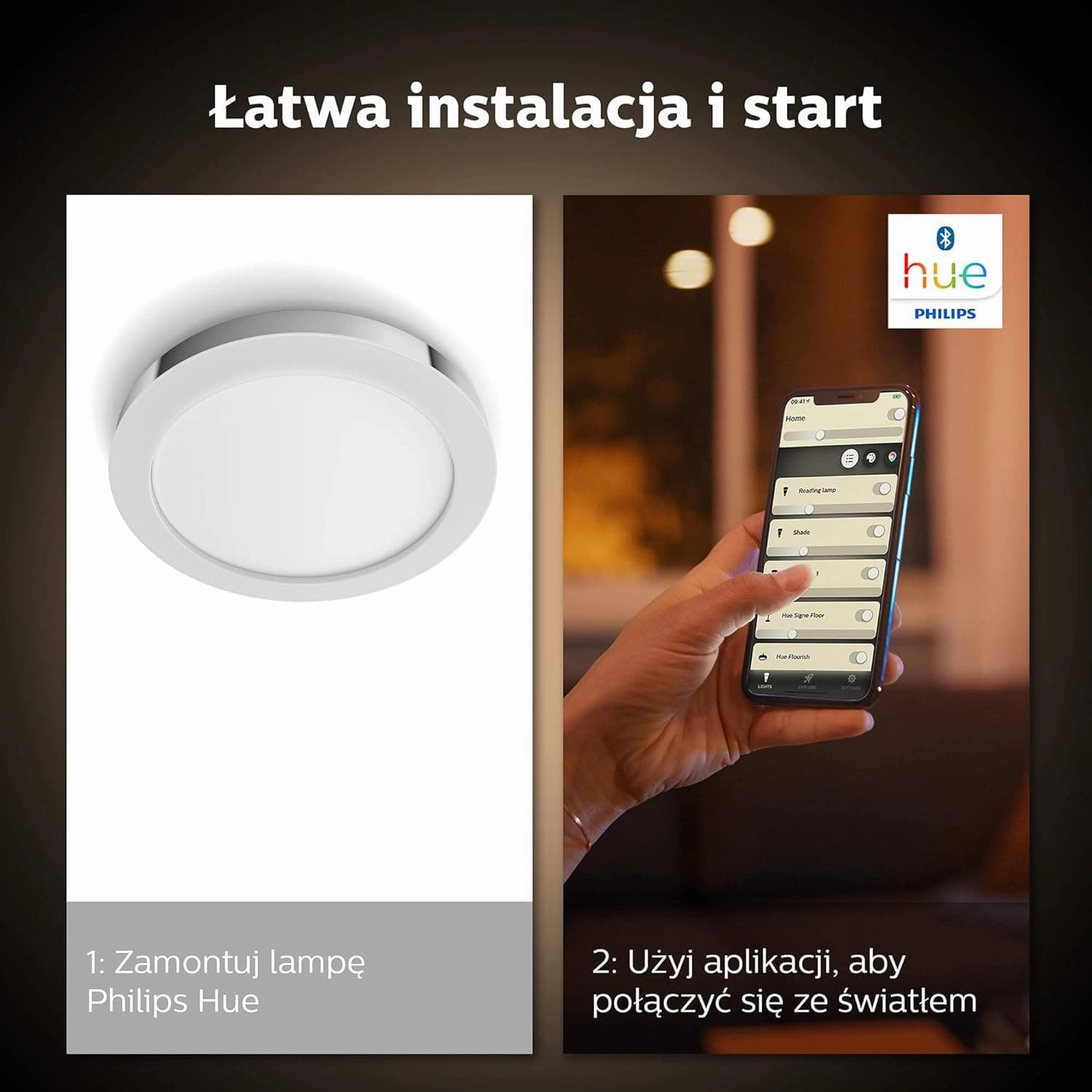 Philips Hue Adore White Ambiance Smart Bathroom Ceiling Light with Bluetooth, Works with Alexa, Google Assistant and Apple Homekit