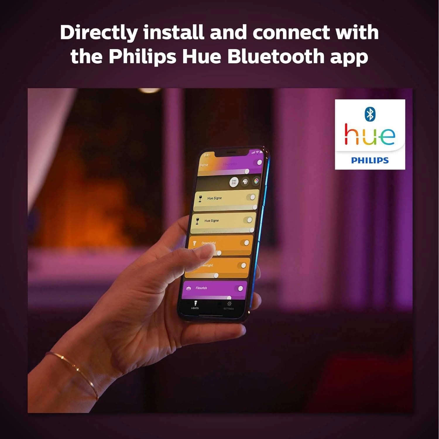 Philips Hue Bloom White and Colour Ambiance [White] Smart LED Table Lamp, with Bluetooth Works with Alexa and Google Assistant, 7 watts