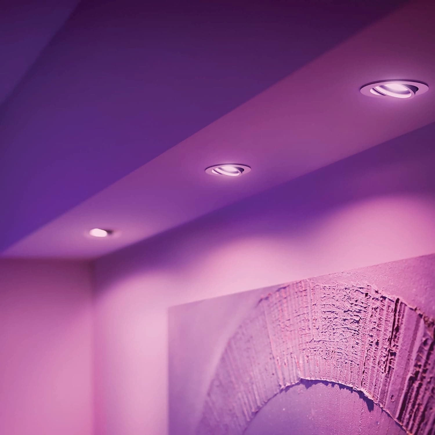 Philips Hue New Centura White and Colour Ambiance Smart Ceiling Light Spot 3 Pack [Round - White] with Bluetooth, Works with Alexa, Google Assistant and Apple Homekit
