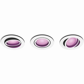 Philips Hue New Centura White and Colour Ambiance Smart Ceiling Light Spot 3 Pack [Round - White] with Bluetooth, Works with Alexa, Google Assistant and Apple Homekit xbox console, buy xbox series x, xbox accessories online
