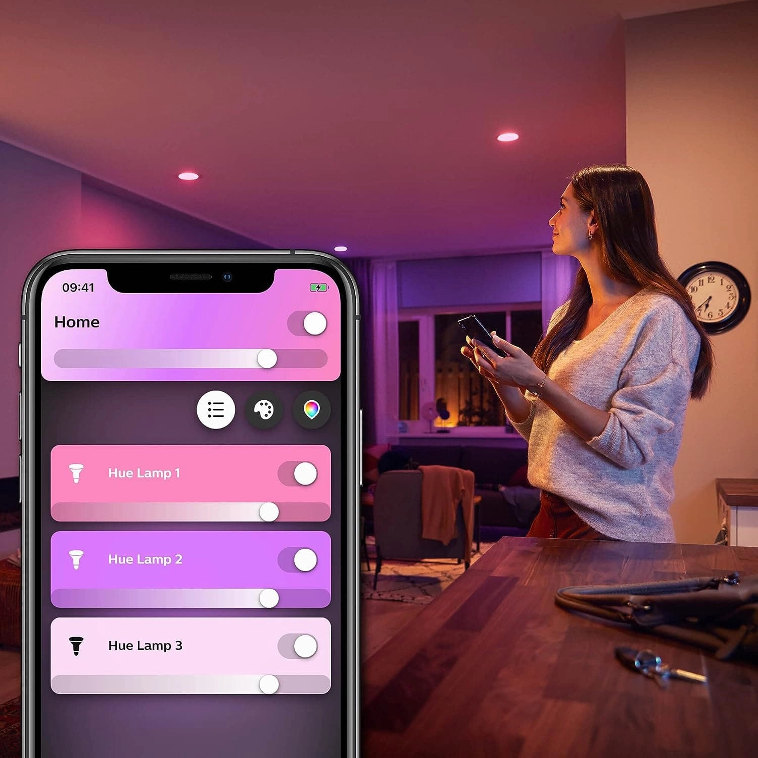 Philips Hue New Centura White and Colour Ambiance Smart Ceiling Light Spot 3 Pack [Round - White] with Bluetooth, Works with Alexa, Google Assistant and Apple Homekit