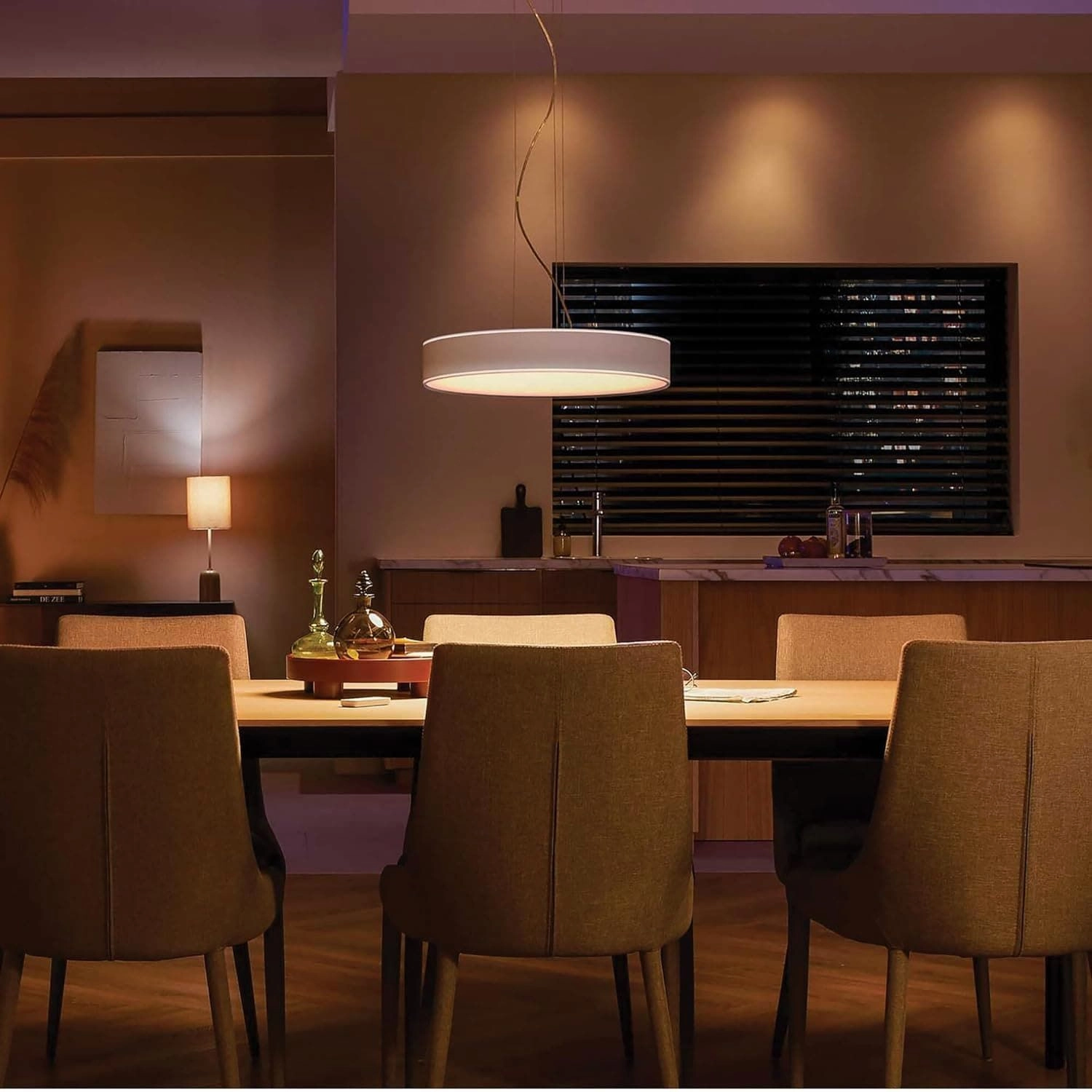 Philips Hue NEW Enrave White and Colour Ambiance Ceiling Pendant Smart Light [Black] Suitable for Kitchen and Dining, with Bluetooth, Works with Alexa, Google Assistant and Apple Homekit