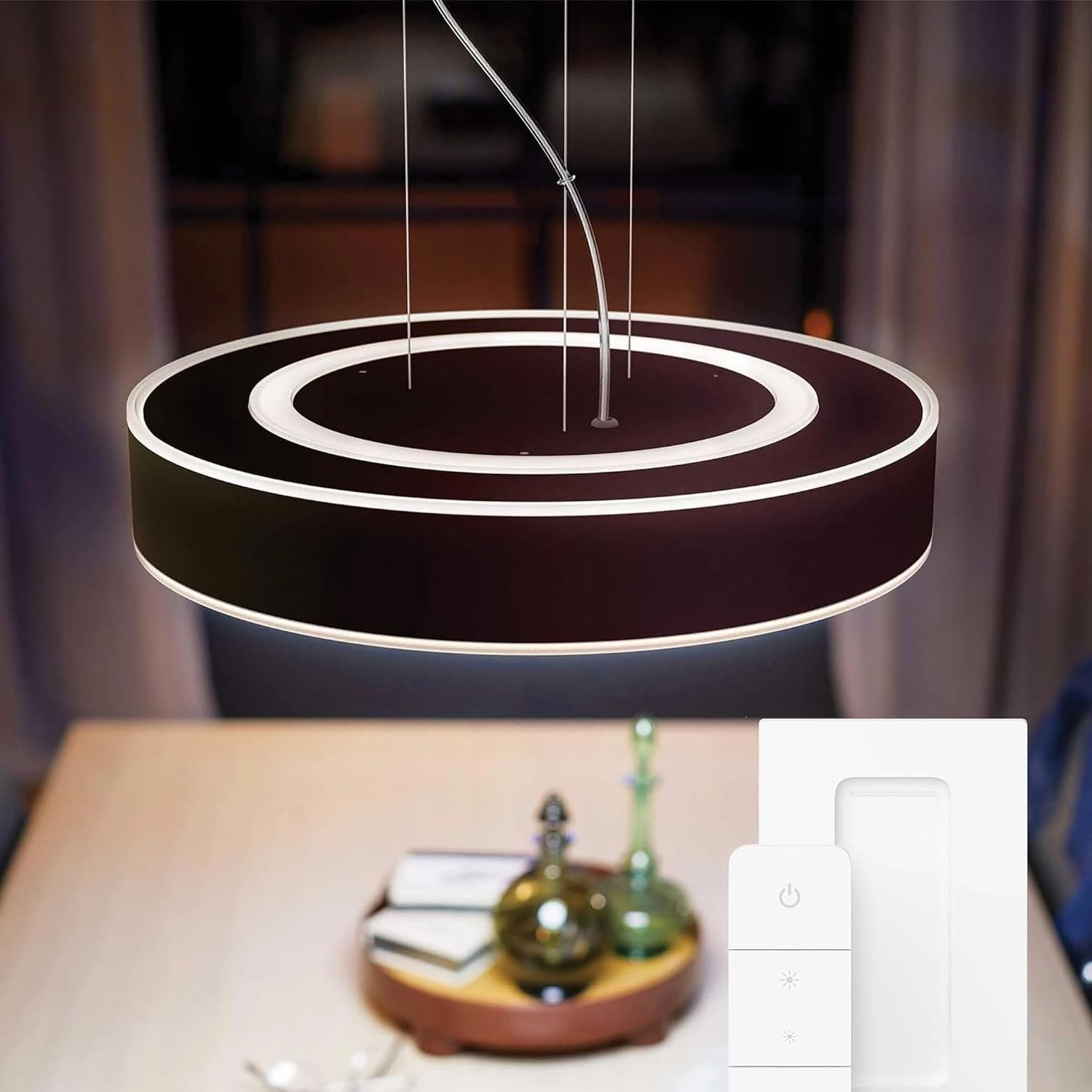 Philips Hue NEW Enrave White and Colour Ambiance Ceiling Pendant Smart Light [Black] Suitable for Kitchen and Dining, with Bluetooth, Works with Alexa, Google Assistant and Apple Homekit