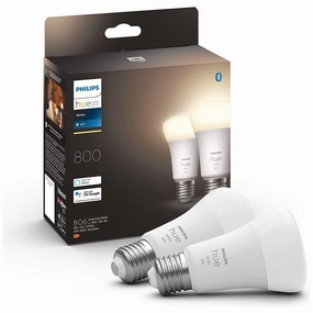 Philips Hue NEW White Smart Light Bulb 60W - 806 Lumen 2 Pack [E27 Edison Screw] With Bluetooth. Works with Alexa, Google Assistant, Apple Homekit xbox console, buy xbox series x, xbox accessories online